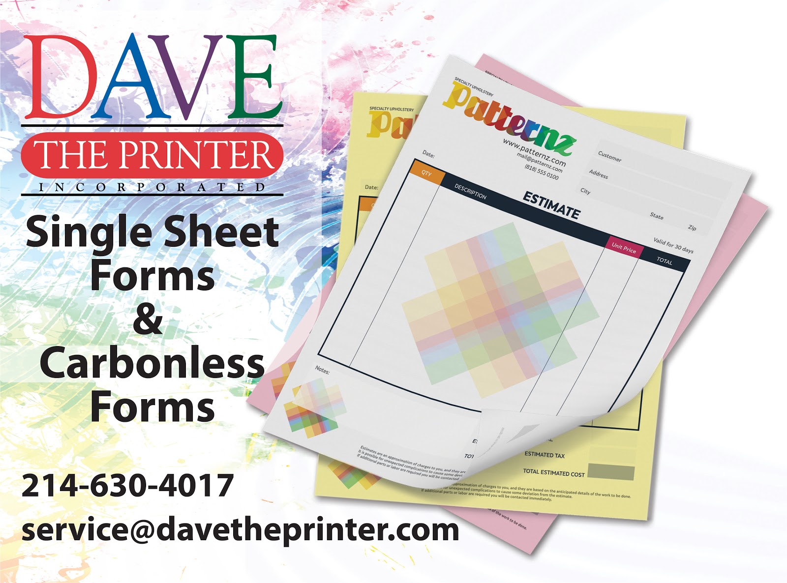 Carbon Copy Job Sheets & Custom NCR Job Pads Printed