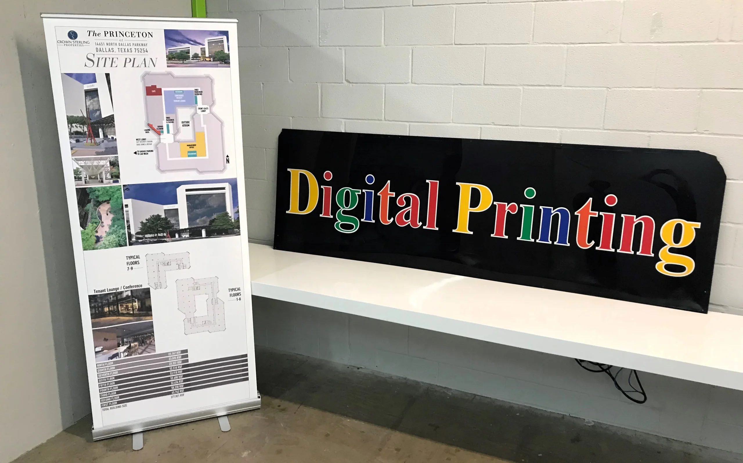 Image of colored digital prints on display