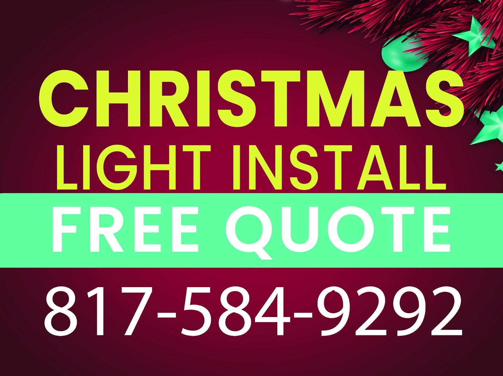 Christmas Light Installer yard sign