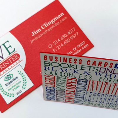 Business Cards Printed by Dave the Printer Dallas